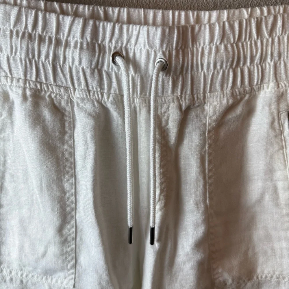 Athleta Cabo Linen Wide Leg Crop Pant White Casual Athleisure Active Women’s 6 - Picture 6 of 10